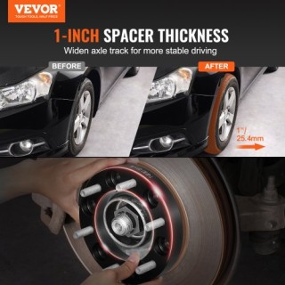 VEVOR Αποστάτες Τροχών 1 6x5.5 6 Λουγ 4 Τεμ Μαύρο  LSSFLP1YC6X5PNQ5TV0