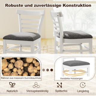 Costway Σετ Ξύλινων Καρεκλών Τραπεζαρίας 2 Τεμαχίων με Τεχνητό Δέρμ...