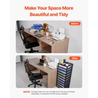 VEVOR Πλαστική Οργάνωση 10 Επιπέδων Μεγάλης Χωρητικότητας Μαύρο Πλα...