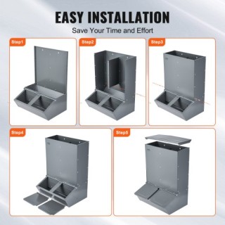 VEVOR  Μεταλλική Ταΐστρα Χοίρων 3.7 Μπούσελ Διπλής Πόρτας για 8 Χοί...