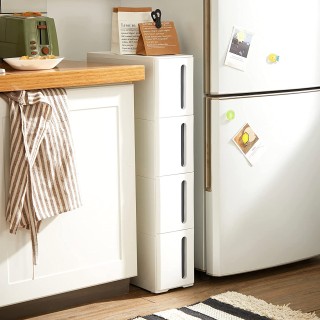 SONGMICS Κομψό Τρόλεϊ Αποθήκευσης με 4 Συρτάρια σε Ρόδες, Λευκό και... SONGMICS Κομψό Τρόλεϊ Αποθήκευσης με 4 Συρτάρια σε Ρόδες, Λευκό και...