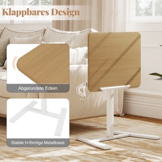 Costway  Ρυθμιζόμενο Βοηθητικό Τραπέζι με Κρυφούς Τροχούς & Επιτραπ...