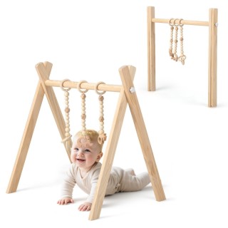 Ξύλινο Παιδικό Γυμναστήριο ( 3+ Μηνών ) 60 x 44 x 60 cm με 3 Παιχίδ... Ξύλινο Παιδικό Γυμναστήριο ( 3+ Μηνών ) 60 x 44 x 60 cm με 3 Παιχίδ...