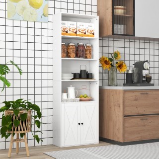 Λευκή Βιβλιοθήκη σε Ρουστίκ Στυλ με Πόρτες 60 x 24 x 180 cm CB10514... Λευκή Βιβλιοθήκη σε Ρουστίκ Στυλ με Πόρτες 60 x 24 x 180 cm CB10514...