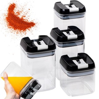 Verk Group Σετ 4 Δοχείων Κουζίνας για Ζυμαρικά με Αεροστεγές Κλείσι...