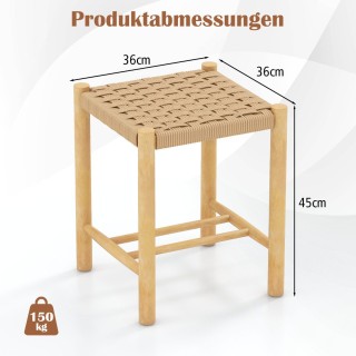 Costway  Σετ 2 Κομψών Σκαμπό/Μπαρ Σκαμπό από Ξύλο Καουτσουκόδεντρου...