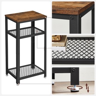 VASAGLE Βοηθητικό Μεταλλικό Ορθογώνιο Τραπεζάκι με 3 Ράφια 45 x 35 ...