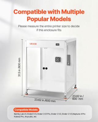 VEVOR Προστατευτικός Θάλαμος 3D Εκτυπωτή με Φωτισμό LED και Αερισμό...