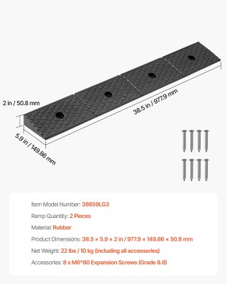VEVOR Ράμπα Κράτησης 15 Τόνων, 50.8 mm Ύψος, Βαρέως Τύπου, για Οχήμ... VEVOR Ράμπα Κράτησης 15 Τόνων, 50.8 mm Ύψος, Βαρέως Τύπου, για Οχήμ...