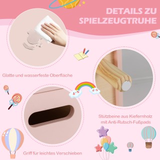 Costway Ξύλινο Κουτί Παιχνιδιών με Ράφι και Ανοιγόμενο Καπάκι 60 x ...