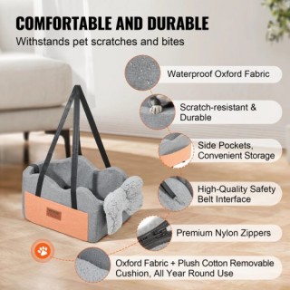 VEVOR Κάθισμα Αυτοκινήτου για Σκύλους έως 8 lbs  CWZGQCZYXSZKLZXT4V0