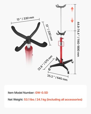 VEVOR Υδραυλικός Γρύλος Μετάδοσης 1100 lbs με Πεντάλ, 360° Τροχοί, ... VEVOR Υδραυλικός Γρύλος Μετάδοσης 1100 lbs με Πεντάλ, 360° Τροχοί, ...
