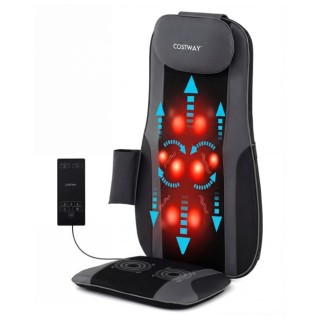 Costway Στρώμα Μασάζ Shiatsu με 4 Ζυμωτικούς Κόμβους & 2 Κινητήρες ...