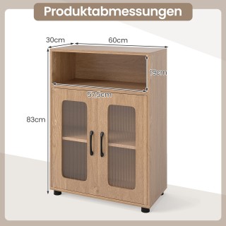 Costway Ντουλάπι Μπάνιου 83 x 30 x 60 cm με 2 Πόρτες & Ρυθμιζόμενα ...