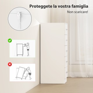 HOMCOM Συρταριέρα 5 Συρτάρια Μοντέρνου Στυλ, από Μοριοσανίδα, 40x35...
