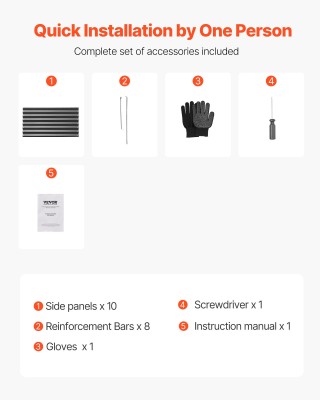 VEVOR Μεταλλικό Υπερυψωμένο Παρτέρι, Σκοτεινό Γκρι, 2.0 x 0.6 x 0.4...