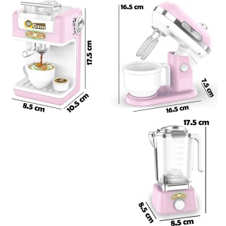 BAKAJI Ροζ Παιδική Κουζίνα Ηλεκτρικές Συσκευές Μίξερ Καφέ Μηχανή Μπ... BAKAJI Ροζ Παιδική Κουζίνα Ηλεκτρικές Συσκευές Μίξερ Καφέ Μηχανή Μπ...