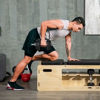 HOMCOM Σετ Ελεύθερα Βάρη 20 κιλά (4x2.5 κιλά, 4x1.5 κιλά) με 8 Δίσκ...