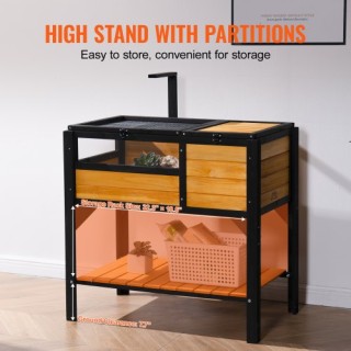 VEVOR  Ξύλινο Σπίτι Χελώνας για Εσωτερικό & Εξωτερικό Χώρο για Σαύρ...