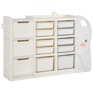 VEVOR Παιδική Αποθήκευση Παιχνιδιών 4 Επιπέδων με 10 Πλαστικά Κινητ...