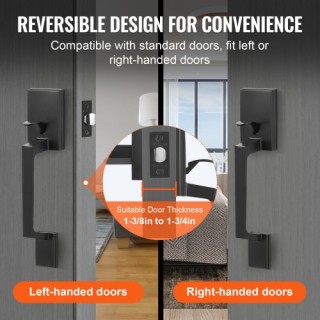 Σετ Χειρολαβής Πόρτας VEVOR Μαύρο Ματ Χωρίς Κλειδαριά GGSBYGHBDSFX... Σετ Χειρολαβής Πόρτας VEVOR Μαύρο Ματ Χωρίς Κλειδαριά GGSBYGHBDSFX...