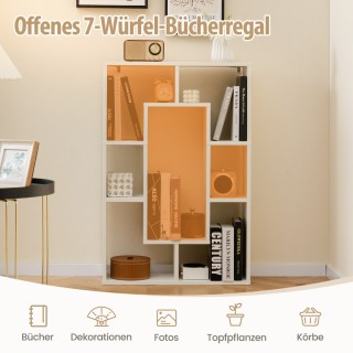 Costway  Ράφι βιβλίων με 7 θέσεις Λευκό 60 x 20 x 90 εκ. CB10642WH