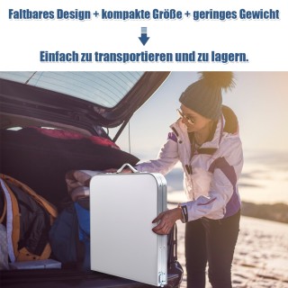 Costway Πτυσσόμενο Τραπέζι Αλουμινίου με Μεγάλο Αποθηκευτικό Χώρο -...