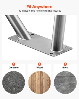 VEVOR Ανοξείδωτη Πισίνας Χειρολαβή με Αντιολισθητική Επίστρωση (122...