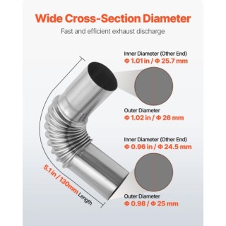 VEVOR Σύνδεσμος Καμπύλης Εξάτμισης για Θερμαντήρα Diesel, 25mm με Δ... VEVOR Σύνδεσμος Καμπύλης Εξάτμισης για Θερμαντήρα Diesel, 25mm με Δ...