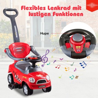 Costway Παιδικό Αυτοκίνητο 3 σε 1 με Αποσπώμενη Λαβή & Προστατευτικ...