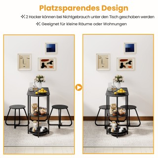 Costway Σετ Τραπεζαρίας 3 τεμ. Βιομηχανικό Ξύλινο-Μεταλλικό Τραπέζι... Costway Σετ Τραπεζαρίας 3 τεμ. Βιομηχανικό Ξύλινο-Μεταλλικό Τραπέζι...