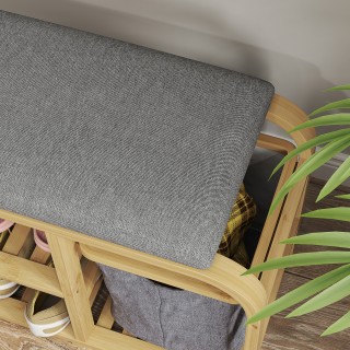 HOMCOM Πάγκος Εισόδου με Επενδυμένο Κάθισμα, Σχεδιασμός με Πηχάκια ... HOMCOM Πάγκος Εισόδου με Επενδυμένο Κάθισμα, Σχεδιασμός με Πηχάκια ...