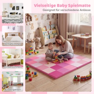 Costway 2-κομμάτια Βρεφικό Πτυσσόμενο Στρώμα Παιχνιδιού με Κλείσιμο...