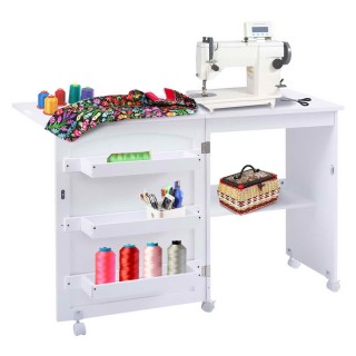 Costway  Πτυσσόμενο Τραπέζι Ραπτομηχανής με Αποθηκευτικούς Χώρους σ...