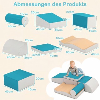 Costway 7τεμ Σετ Αφρώδους Οικοδομής - Μαλακά Κομμάτια για Σκαρφάλωμ...