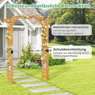 Costway Ξύλινη Πέργκολα Κήπου με Σκεπή και Πορτοκαλί Πλέγμα L NP123...