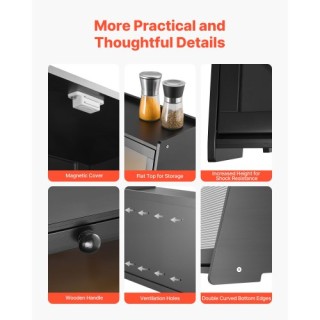 VEVOR Μπαμπού Διπλή Ψωμιέρα για τον Πάγκο Κουζίνας CWJLXZMTJXSC7MGN...