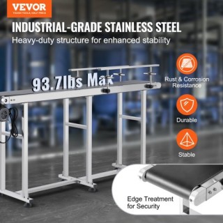 Μεταφορική Ταινία VEVOR 71x7.8, Ανοξείδωτη, Ρυθμιζόμενη Ταχύτητα, Δ...