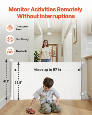 VEVOR Πτυσσόμενη Πύλη Ασφαλείας, Μέγιστη Διάσταση 1450 mm Πλάτος x ...