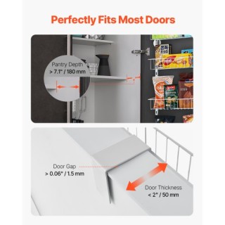 VEVOR Ρυθμιζόμενη Κρεμαστή Ραφιέρα 6 Επιπέδων για Πόρτα Αποθήκευσης...