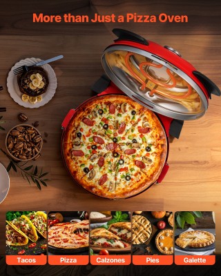 VEVOR Ηλεκτρικός Φούρνος Πίτσας 304.8mm, 1200W με Πέτρα Κορδιερίτη ...