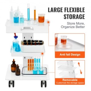 Τρόλεϊ Εργαστηρίου VEVOR, 3 Επίπεδα, Μεταλλικό με Ρόδες, 220 lbs, γ... Τρόλεϊ Εργαστηρίου VEVOR, 3 Επίπεδα, Μεταλλικό με Ρόδες, 220 lbs, γ...