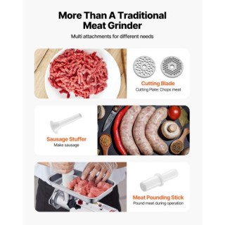 VEVOR Επαγγελματικός Ηλεκτρικός Κρεατομηχανή 9.2 Λίβρες/Λεπτό για Π...
