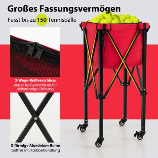 Costway Πτυσσόμενο Καρότσι Τένις με Αποσπώμενη Τσάντα και Χωρητικό... Costway Πτυσσόμενο Καρότσι Τένις με Αποσπώμενη Τσάντα και Χωρητικό...