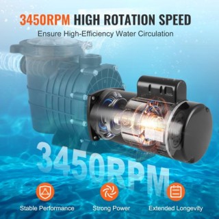 Αντλία Πισίνας VEVOR 1.5HP 115/230V  YCBDJ15HP56YPZUCCV9
