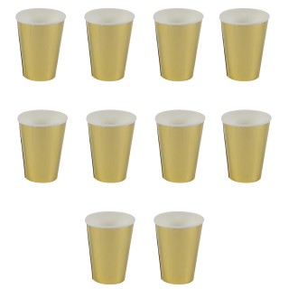 Galileo Σετ 10 Χριστουγεννιάτικα Μονόχρηστα Ποτήρια 400 ml Χρυσό Με...