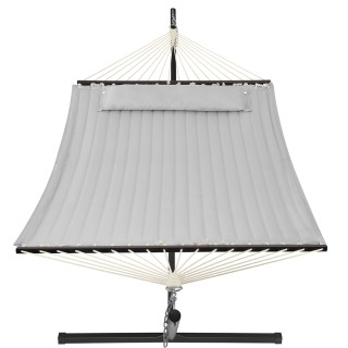 BAKAJI Βραζιλιάνικη Κρεμαστή Κούνια Κήπου Γκρι με Μαξιλάρι και Μετα...