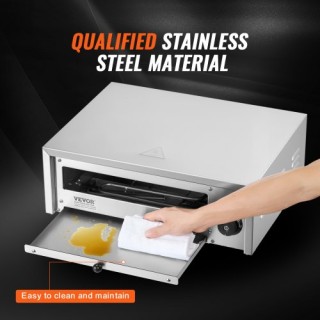 Ηλεκτρικός Φούρνος Πίτσας VEVOR 12 1500W 50-350℃ με Αποσπώμενο Δίσκ...