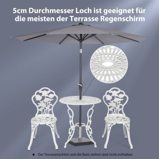 Costway  Σετ Μπιτρό 3 Τεμαχίων από Χυτό Αλουμίνιο με Αντικέ Σχέδιο ...