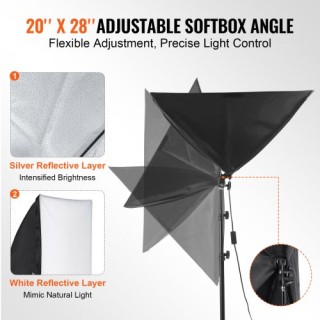 VEVOR Σετ Φωτισμού Softbox 20x28 ιντσών 45W LED 3000-6500K για Φωτ... VEVOR Σετ Φωτισμού Softbox 20x28 ιντσών 45W LED 3000-6500K για Φωτ...
